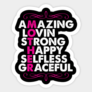 'Amazing-Loving-Strong Mother Shirt' Mother's Day Gift Sticker